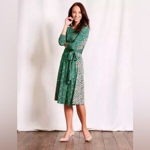 Boden Green Floral Midi Dress